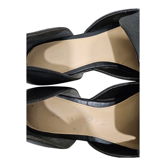 Via Spiga Leather Loafer Slip On Flat Black Size 7 Casual Office - Picture 7 of 11